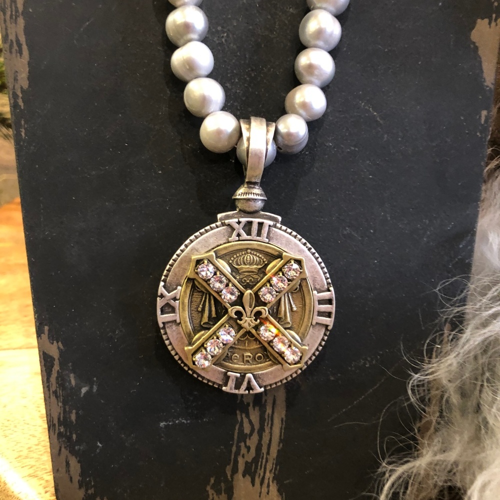 Elegant Silver and Gold Roman Numeral Necklace